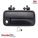 มือดึงนอก มือจับอันนอก มือเปิดนอกประตู ด้านหน้า-ข้างขวา 1 ชิ้น สีดำ สำหรับ Honda Civic ปี 1988-1991